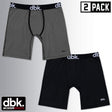 Boys boxer briefs 2-pack in gray and black, elastic waistband and front pouch