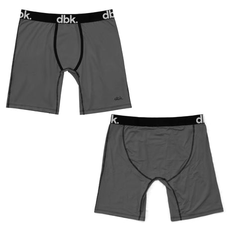2er-Pack graue Boxer briefs, kurze Stretch-Unterhose mit Logo-Bund und Leistenöffnung