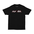 Black T-shirt with FLY dbk logo graphic on the chest