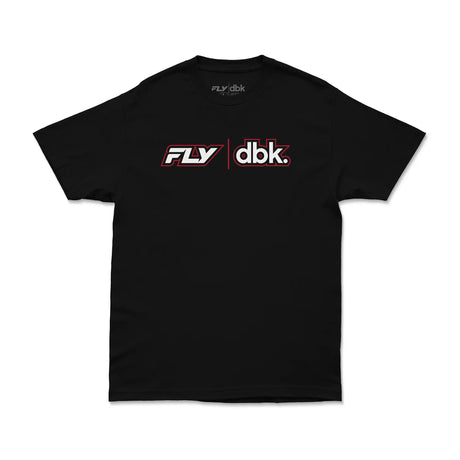 FLY x DBK black T-shirt with red/white chest logo graphic