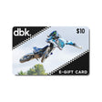 DBK e-gift card with motocross rider and $10 denomination