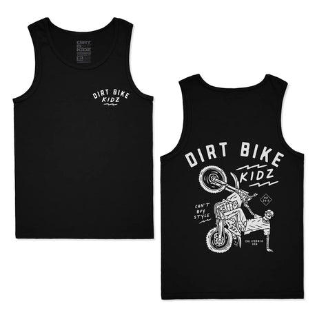 12 O'clock Tank Top in black, sleeveless crew neck with small logo print