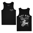Black youth tank top with scoop neck and Dirt Bike Kidz front graphic