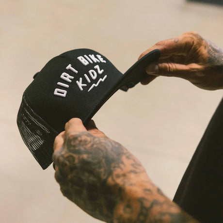 Black cap with “Dirt Bike Kidz” embroidered front logo