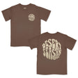 Women's brown graphic T-shirt, crew neck, short sleeves