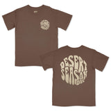 Women's brown graphic T-shirt, crew neck, short sleeves