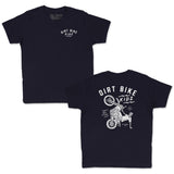 Navy youth premium tee with front logo graphic reading DIRT BIKE KIDZ