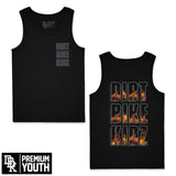 Black youth tank top set; front and back show 'DIRT BIKE KIDZ' text