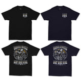 Ghost Rider tee variety: black and navy, front logos and back rider graphics