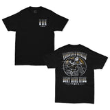 Black Ghost Rider tee set: front logo, back rider graphic