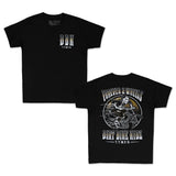 Black youth premium tee with DRK logo and T.T.W.F.O. print on chest