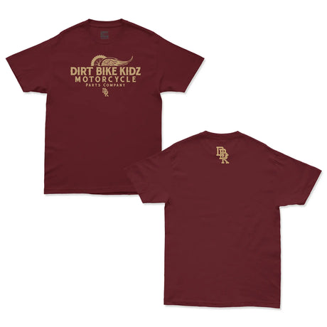 Gold Standard - Tee in Burgundy, front graphic and back monogram logo