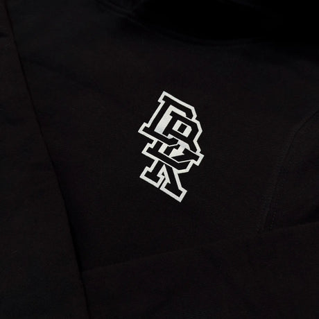 Bandana Hoodie, kleines Markenlogo auf der linken Brustseite, schwarz mit weißem Druck
