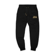 Black premium sweatpants with drawstring waist and gold dbk logo on the leg.