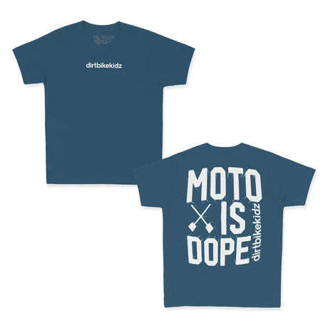 Youth premium tee in blue, small chest logo 'dirtbikekidz'