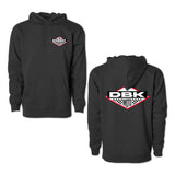No Sleep youth hoodie in dark gray with front pocket and DBK Moto chest logo