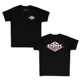 Youth premium T-shirt in black with small DBK Moto chest graphic