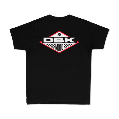 Youth premium black T-shirt with large DBK Moto back logo