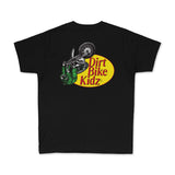Black youth premium tee with Dirt Bike Kidz graphic on back center