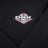 No Sleep youth hoodie dark gray with DBK Moto logo on sleeve/side