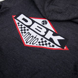 No Sleep youth hoodie dark gray with large DBK Moto graphic print on chest