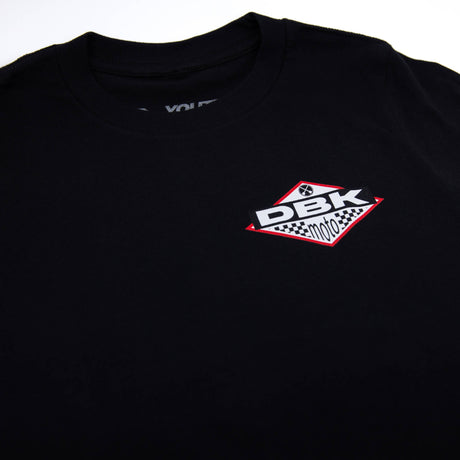 Youth premium black T-shirt with DBK Moto logo on front chest