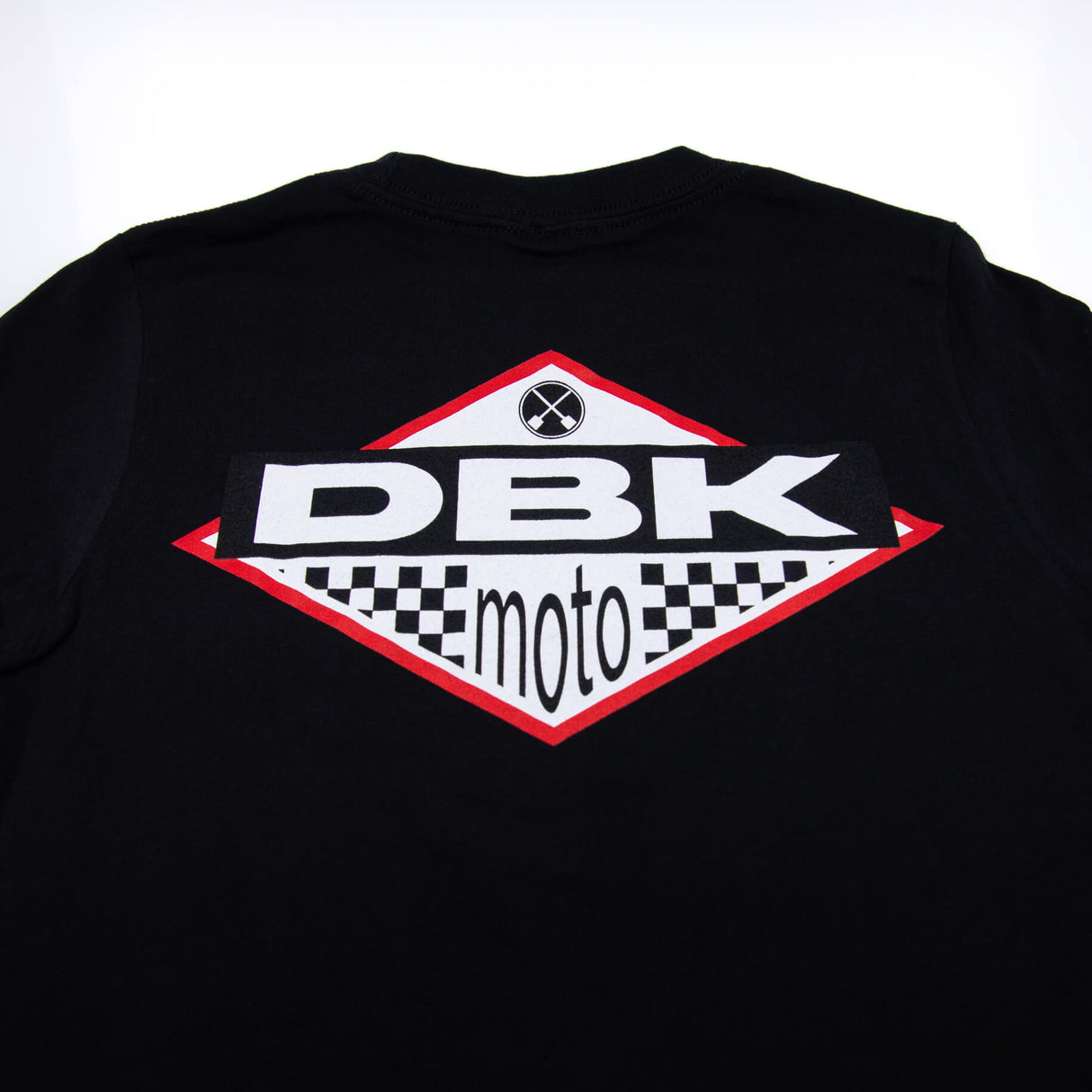 Youth premium black T-shirt with large DBK Moto back graphic