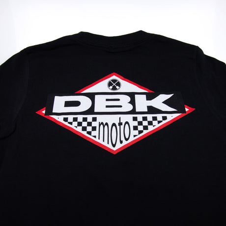 Youth premium black T-shirt with large DBK Moto back graphic