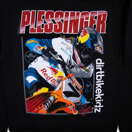 Black AP7 Hoodie with large motocross-style front graphic and “dirtbike” text