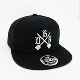 DBK Shovel 4Fifty Snapback in black with white cross logo on front