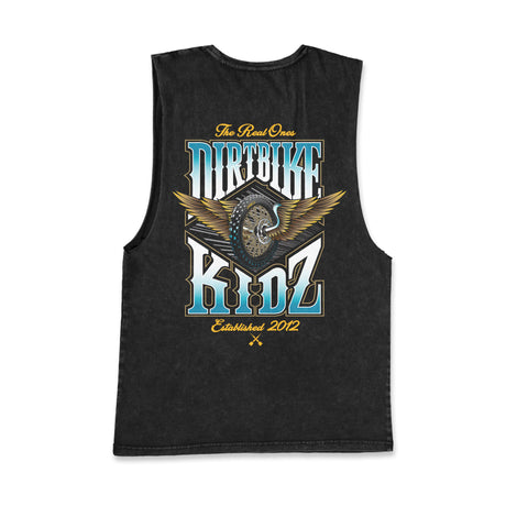 Dark sleeveless tank top with large centered rider graphic and “Established 2012”