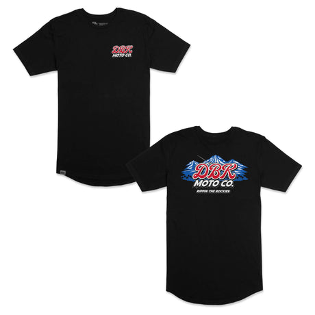 Black tall tee pair with small DBR Moto Co logo on the chest