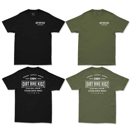 Set of Speed & Style Tees: black and military green, front and back logo graphics