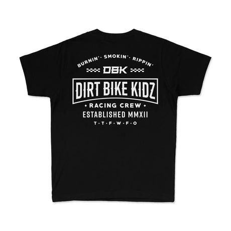 Youth premium T-shirt schwarz, Rückseite mit großem DBK Dirt Bike Kidz Schrift-Print