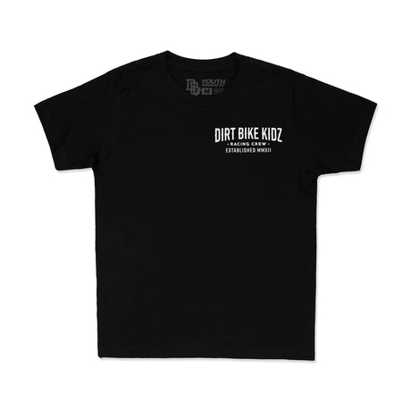 Youth premium T-shirt schwarz, Frontansicht mit „Dirt Bike Kidz“ Racing Crew