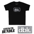 Youth black T-shirt with large front dbk. logo print