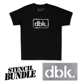 Youth black T-shirt with large front dbk. logo print