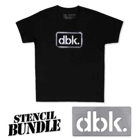 Youth black T-shirt with large front dbk. logo print