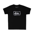 Youth black T-shirt with centered dbk. logo print