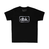 Youth black T-shirt with centered dbk. logo print