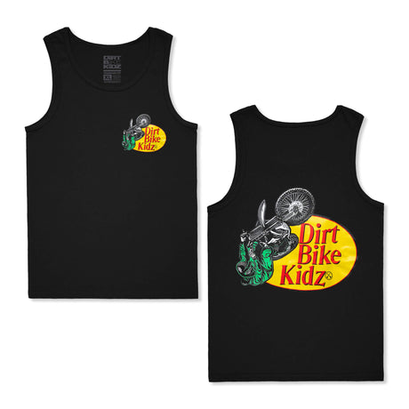 Schwarzes Tanktop mit Dirt Bike Kidz Motorrad-Grafik, Gr. XL
