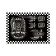 Sticker pack sheet with winged dirt bike logos, DIRT BIKE KIDZ text, black checker border