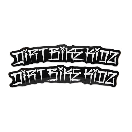 Pit bike fender stickers: 2 OG White logo decals, black with white lettering