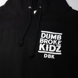 Black hoodie chest logo with drawstring hood