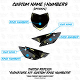 Custom graphics kit template for KLX 110: add name and race numbers (optional)