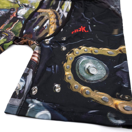 DBK underwear “Smoke” black boxer shorts with motorcycle chain graphic and waistband