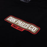 Black T-shirt close-up of DBK Parts Co. Since 2012 rectangular logo