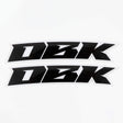 Pit bike fender sticker set, two black and white racing graphic decals