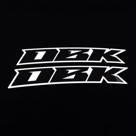 Racer black fender decals: black panels with white border, 2-piece layout
