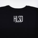 Black T-shirt with white HILSD BURNERS logo centered on the chest